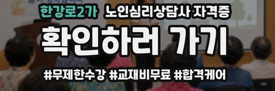 한강로2가 노인 심리 상담사 자격증