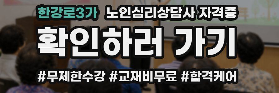 한강로3가 노인 심리 상담사 자격증