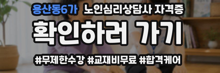 용산동6가 노인 심리 상담사 자격증