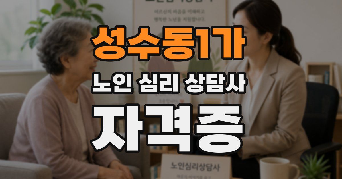 성수동1가 노인 심리 상담사 자격증