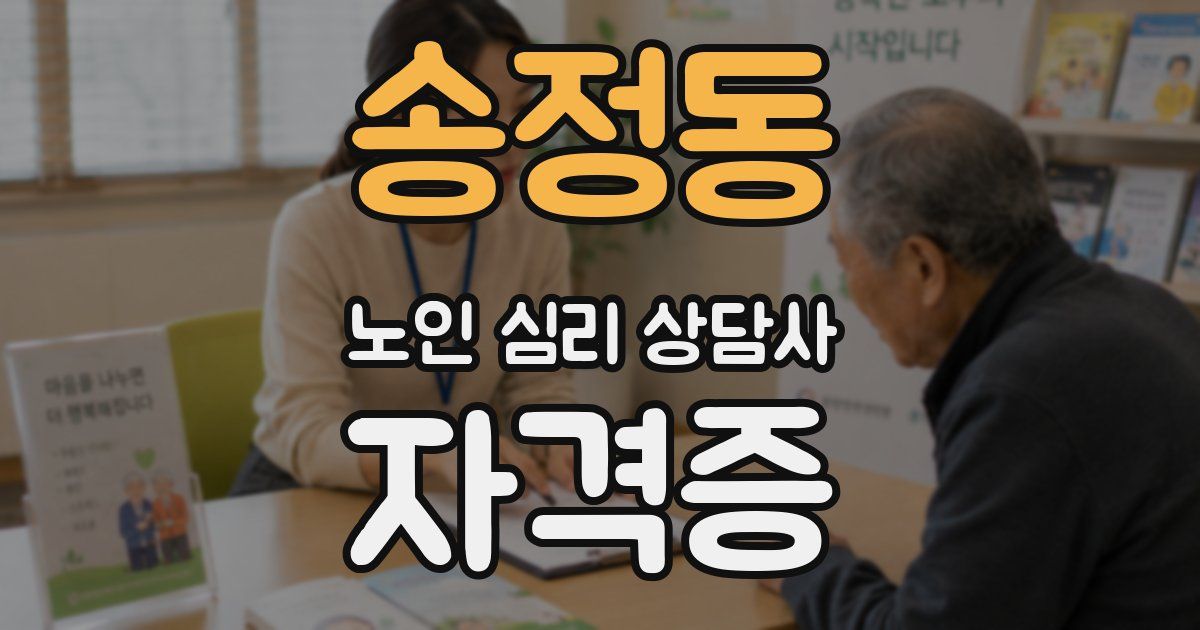 송정동 노인 심리 상담사 자격증