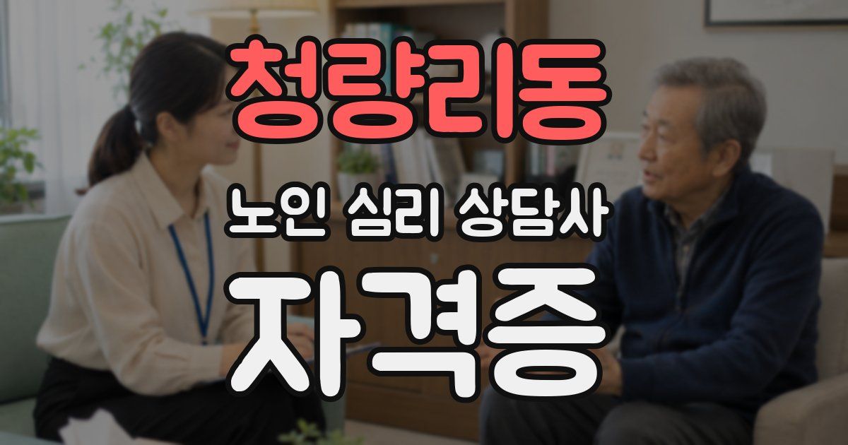 청량리동 노인 심리 상담사 자격증