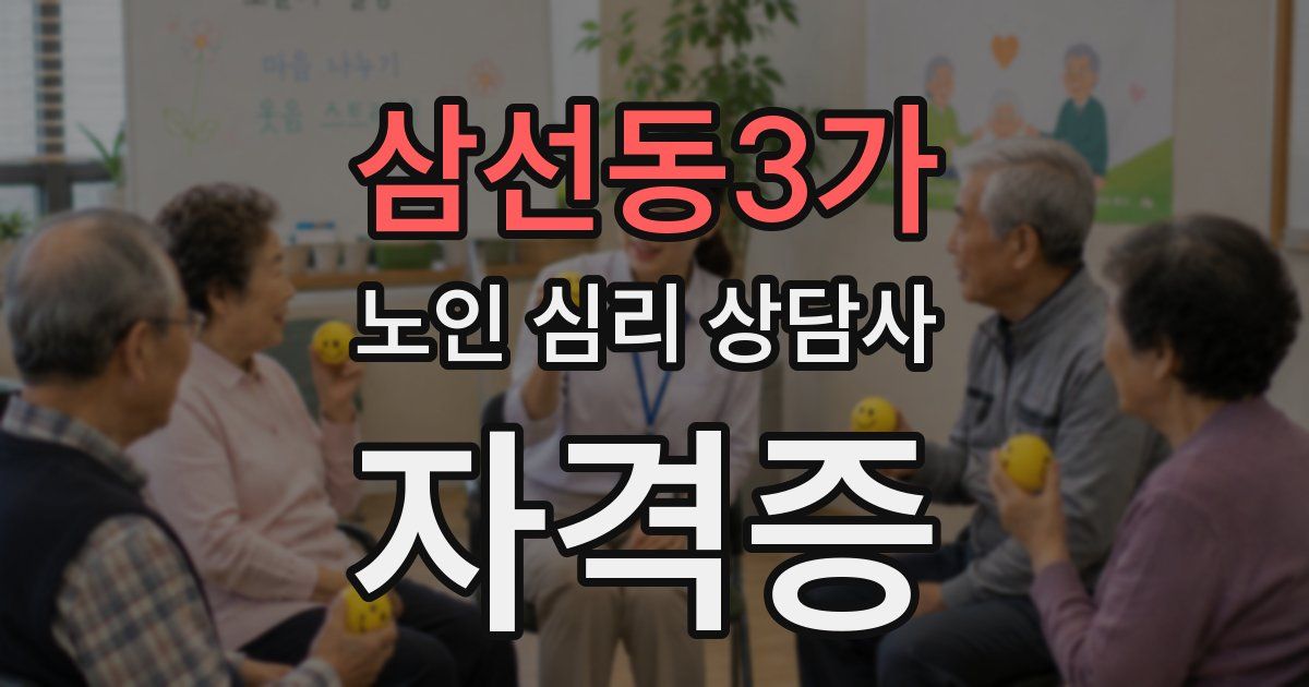삼선동3가 노인 심리 상담사 자격증