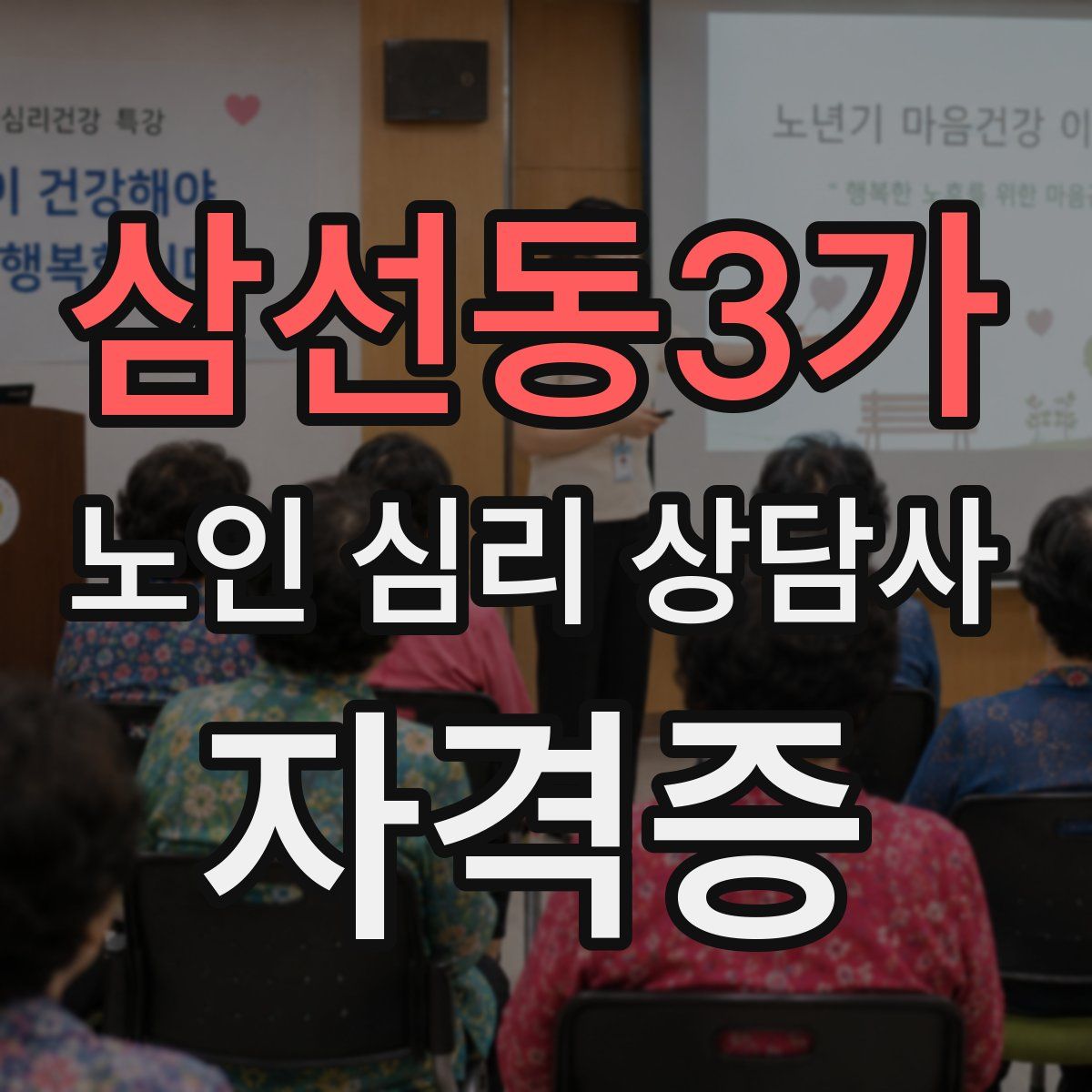 삼선동3가 노인 심리 상담사 자격증