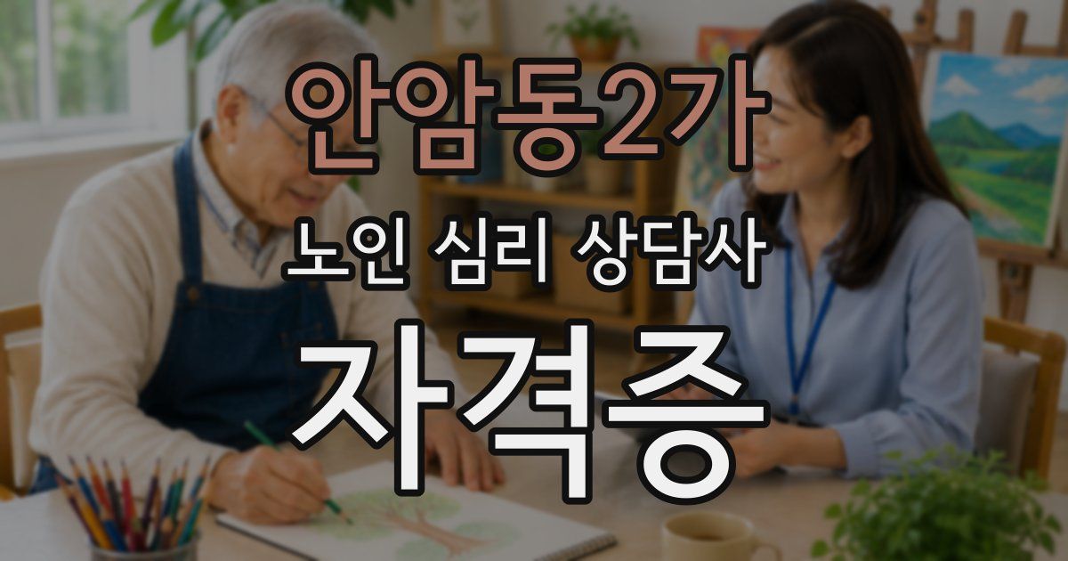 안암동2가 노인 심리 상담사 자격증