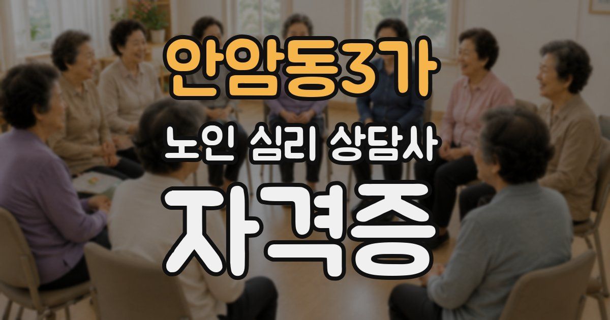 안암동3가 노인 심리 상담사 자격증