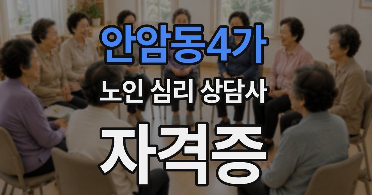 안암동4가 노인 심리 상담사 자격증