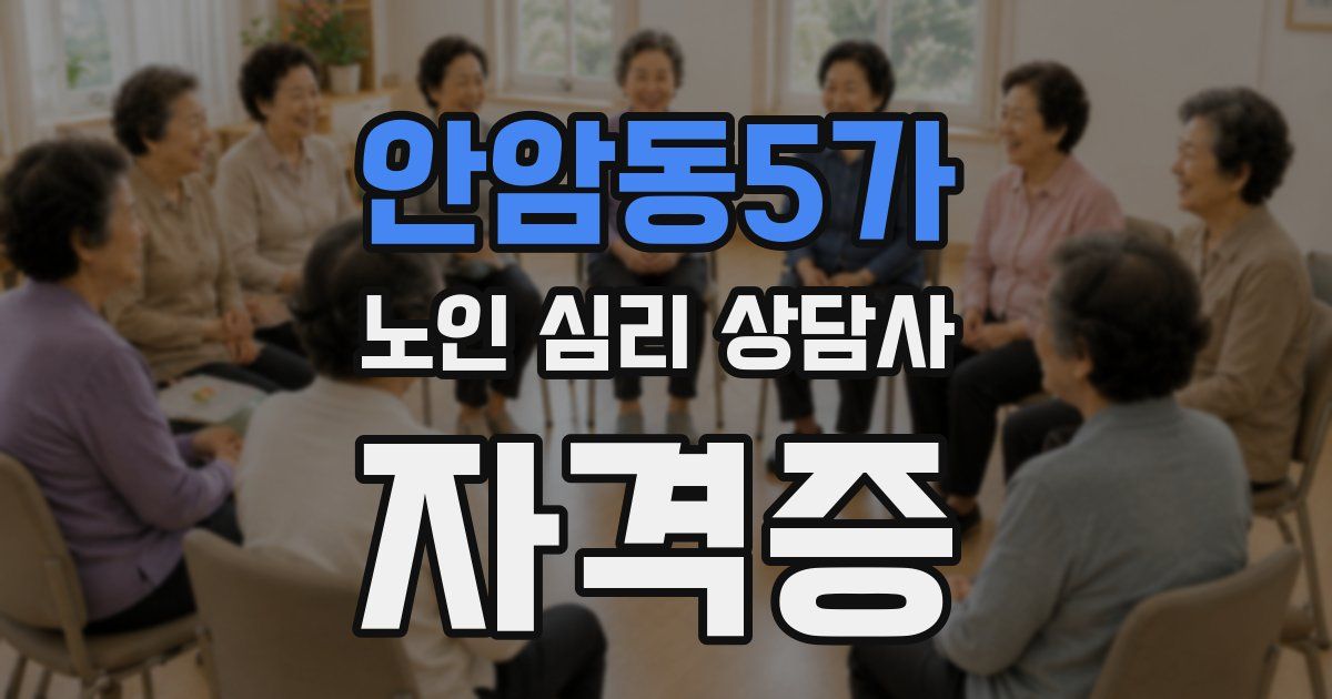 안암동5가 노인 심리 상담사 자격증
