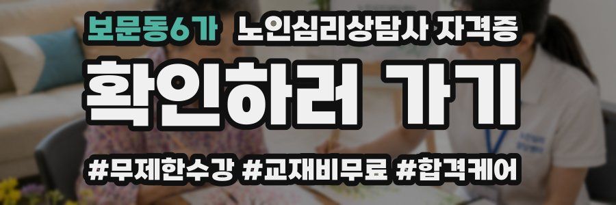 보문동6가 노인 심리 상담사 자격증