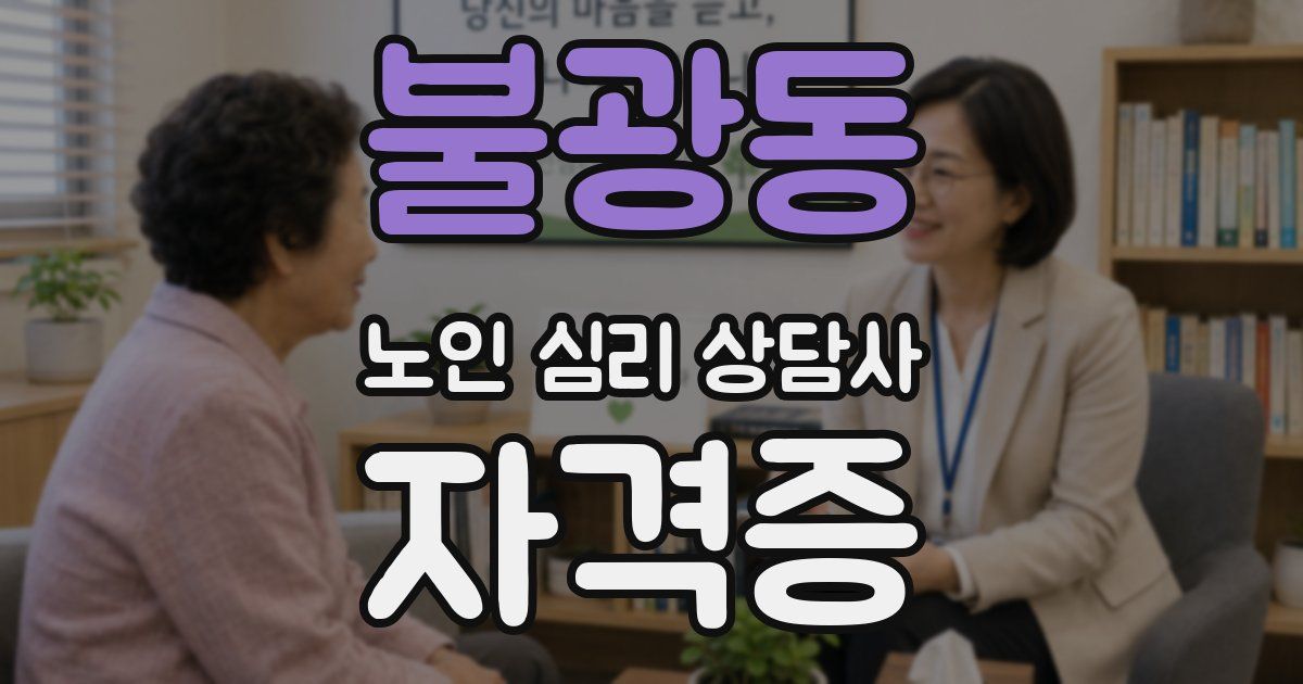 불광동 노인 심리 상담사 자격증