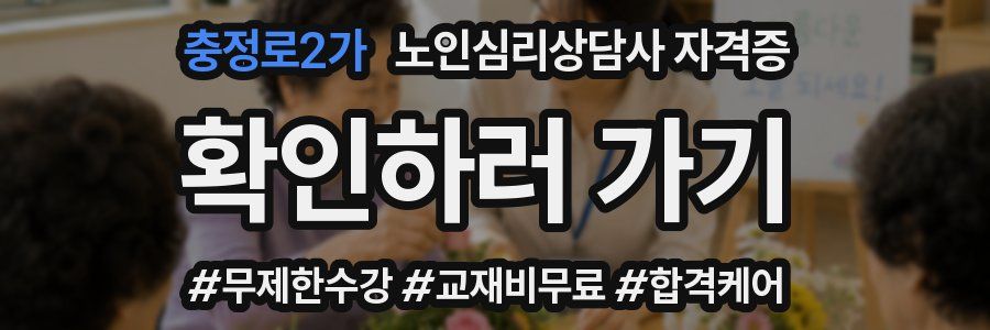 충정로2가 노인 심리 상담사 자격증