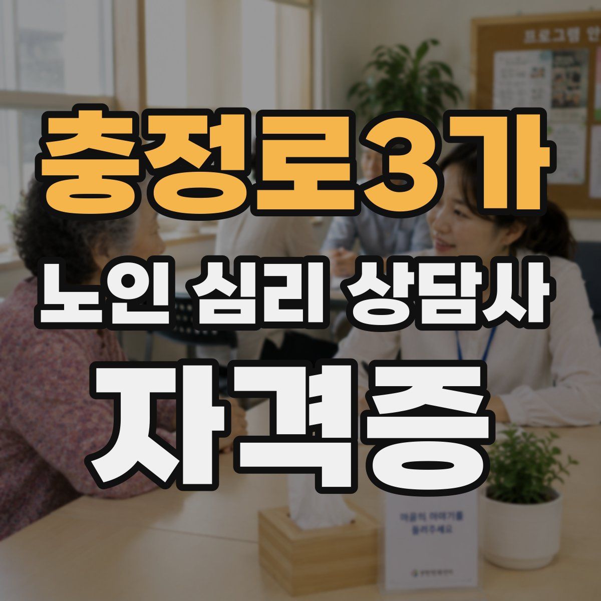 충정로3가 노인 심리 상담사 자격증