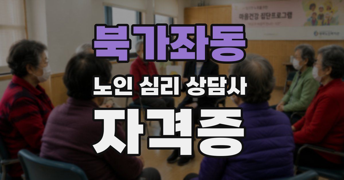 북가좌동 노인 심리 상담사 자격증