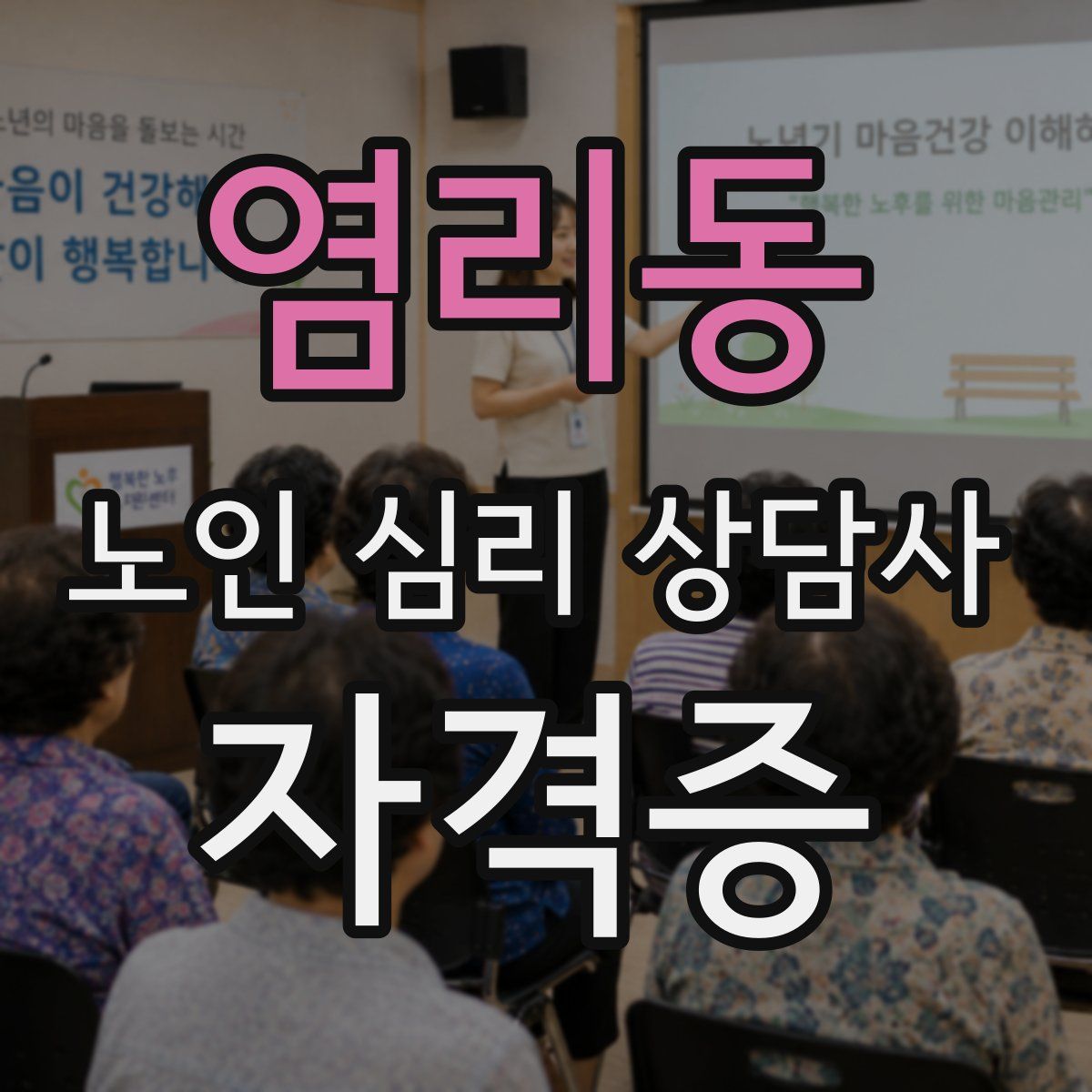 염리동 노인 심리 상담사 자격증