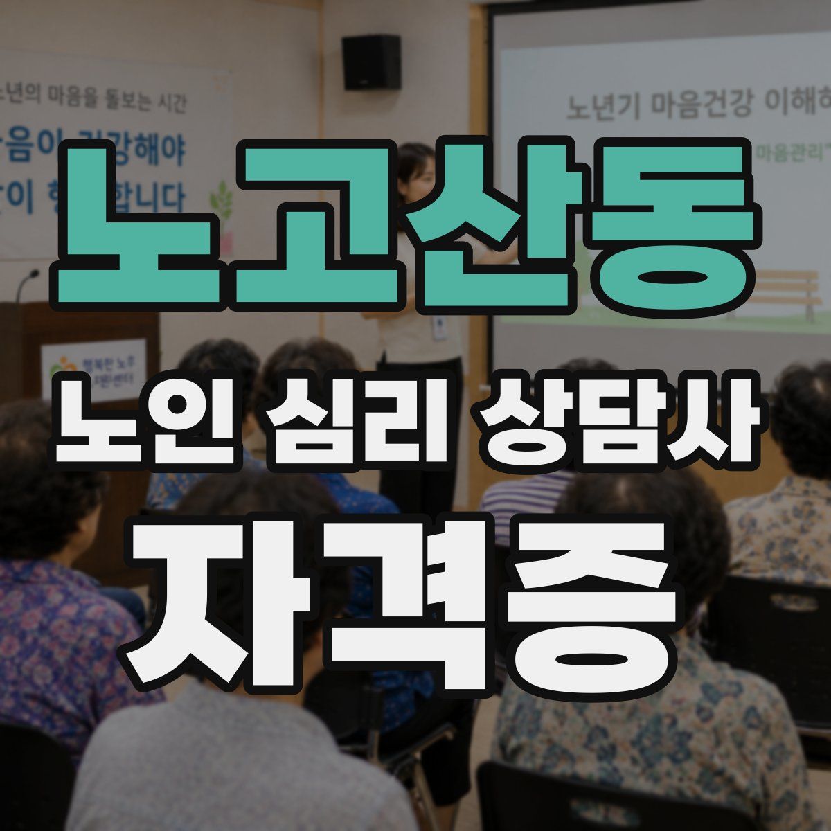 노고산동 노인 심리 상담사 자격증