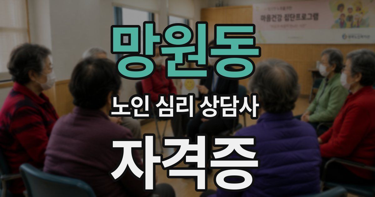 망원동 노인 심리 상담사 자격증