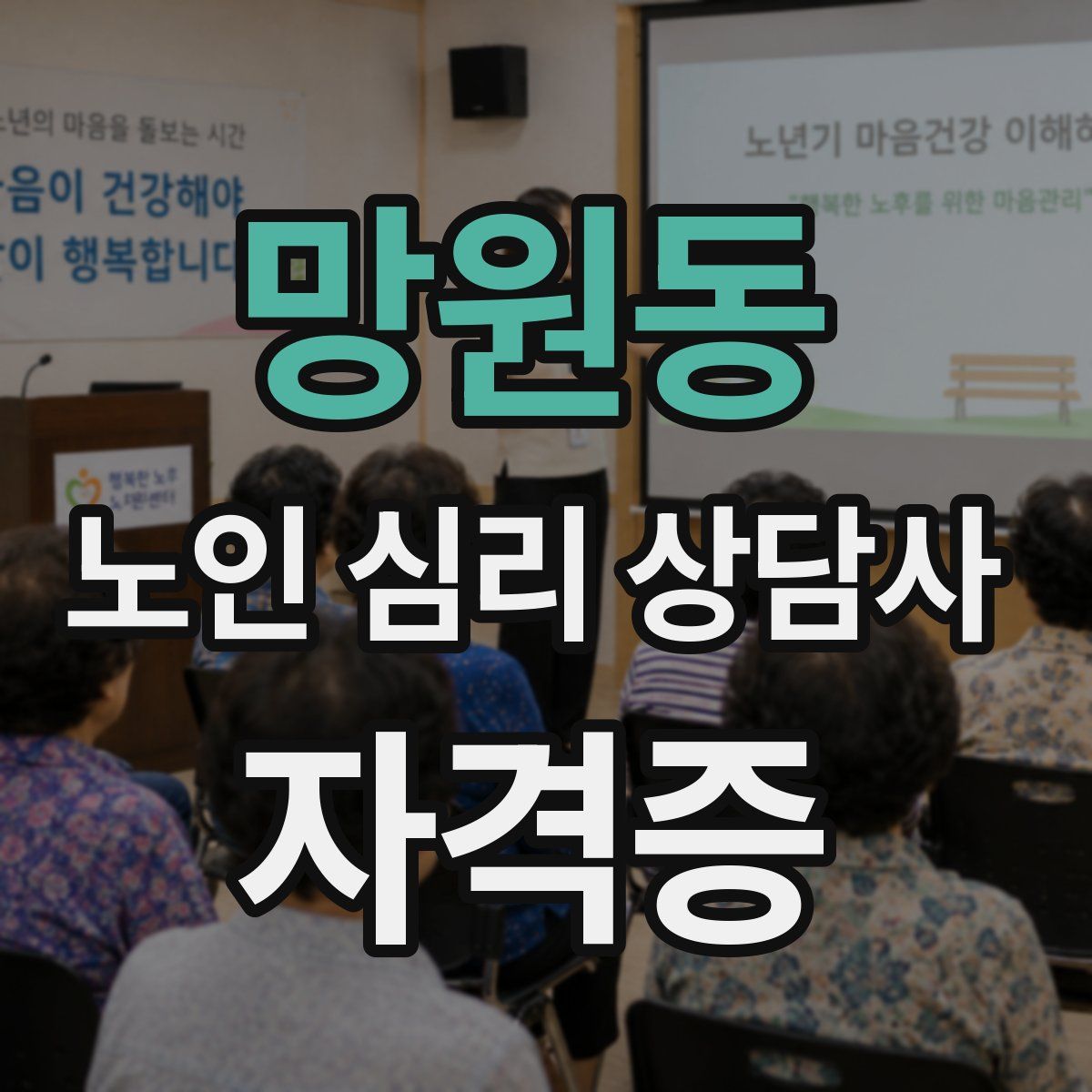 망원동 노인 심리 상담사 자격증