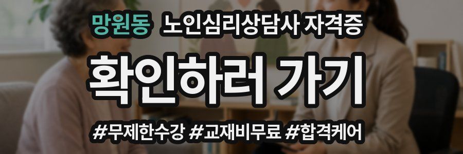 망원동 노인 심리 상담사 자격증