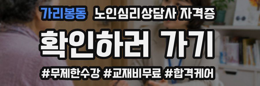 가리봉동 노인 심리 상담사 자격증