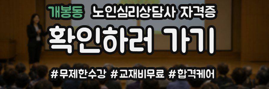 개봉동 노인 심리 상담사 자격증