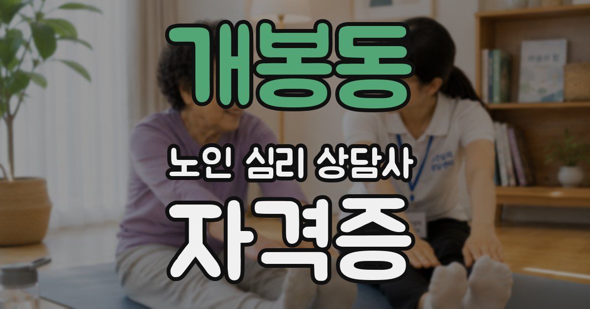 개봉동 노인 심리 상담사 자격증