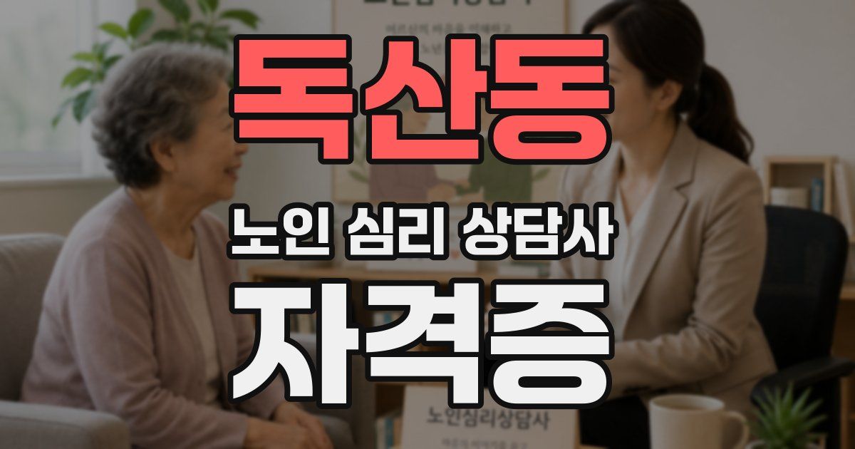 독산동 노인 심리 상담사 자격증