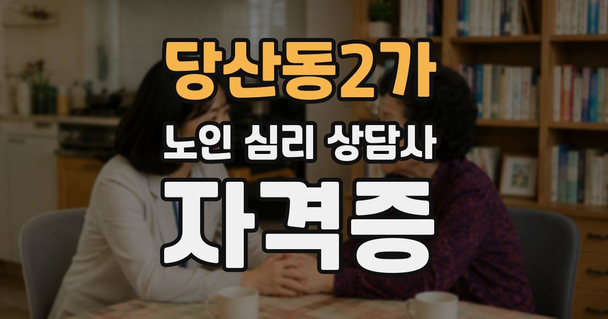 당산동2가 노인 심리 상담사 자격증