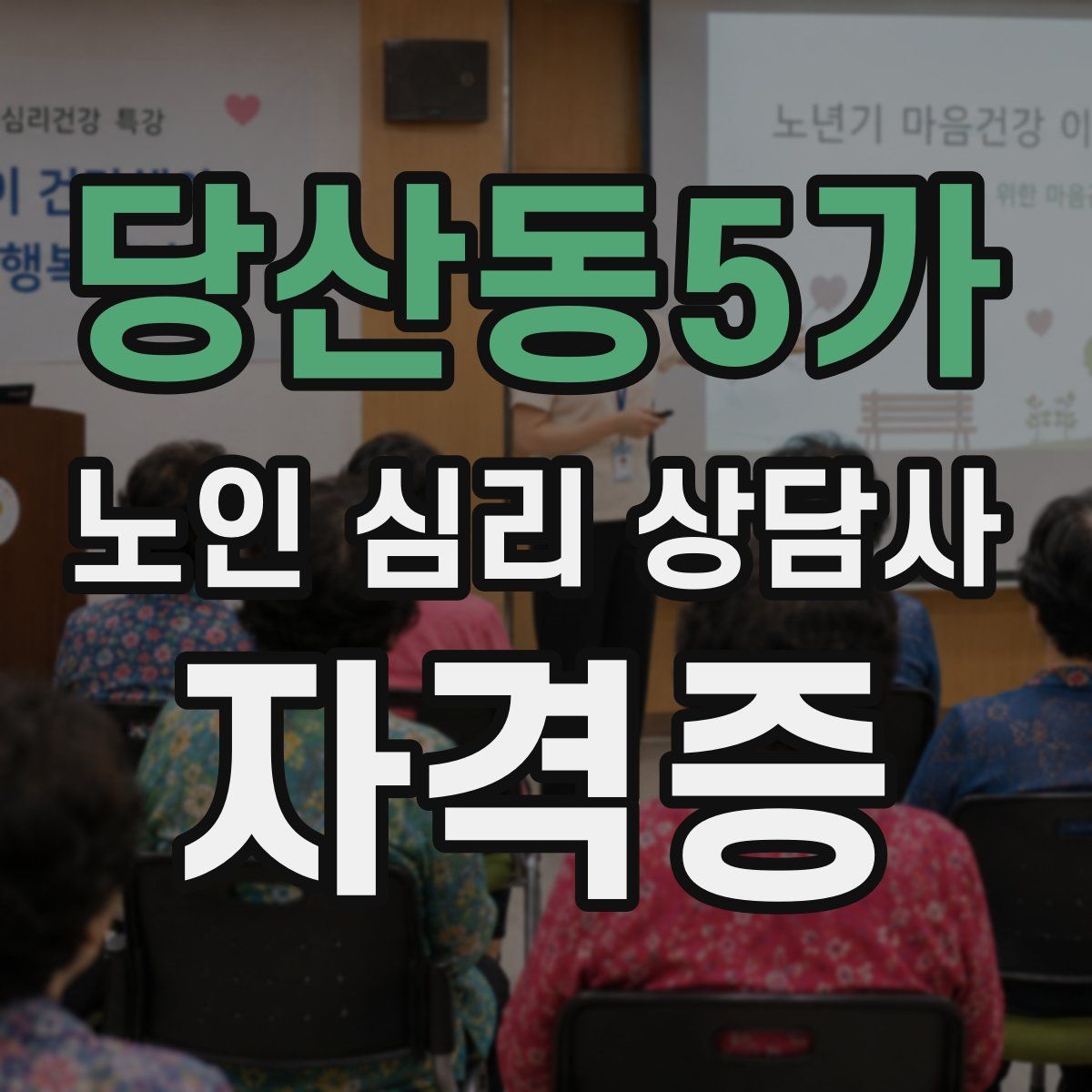 당산동5가 노인 심리 상담사 자격증