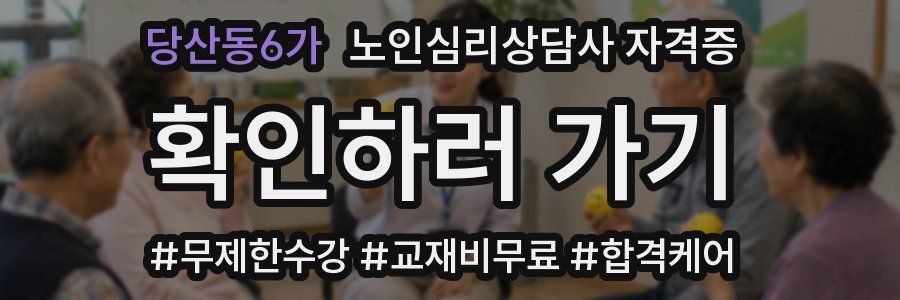 당산동6가 노인 심리 상담사 자격증