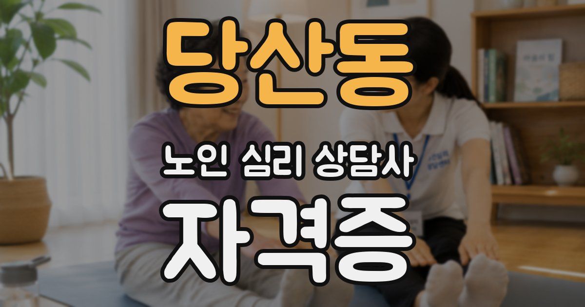 당산동 노인 심리 상담사 자격증