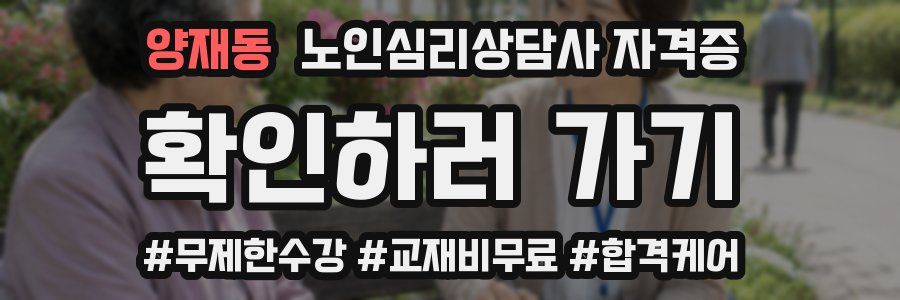 양재동 노인 심리 상담사 자격증