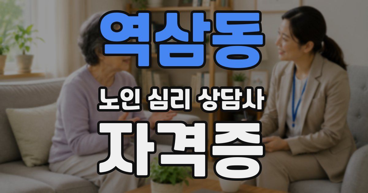 역삼동 노인 심리 상담사 자격증