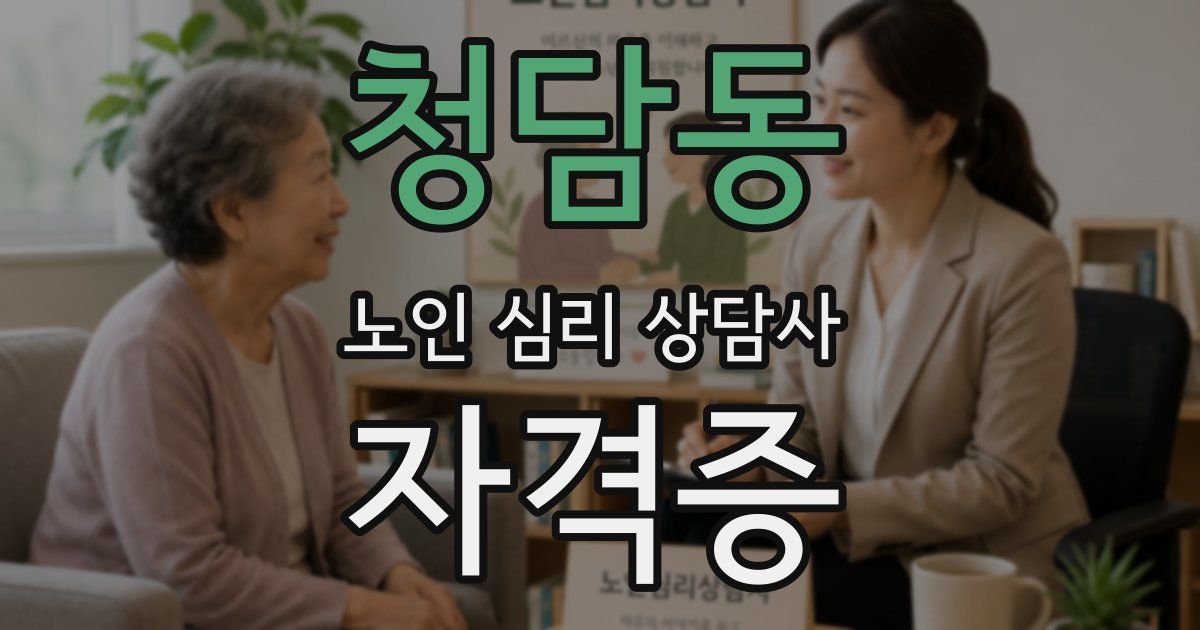청담동 노인 심리 상담사 자격증