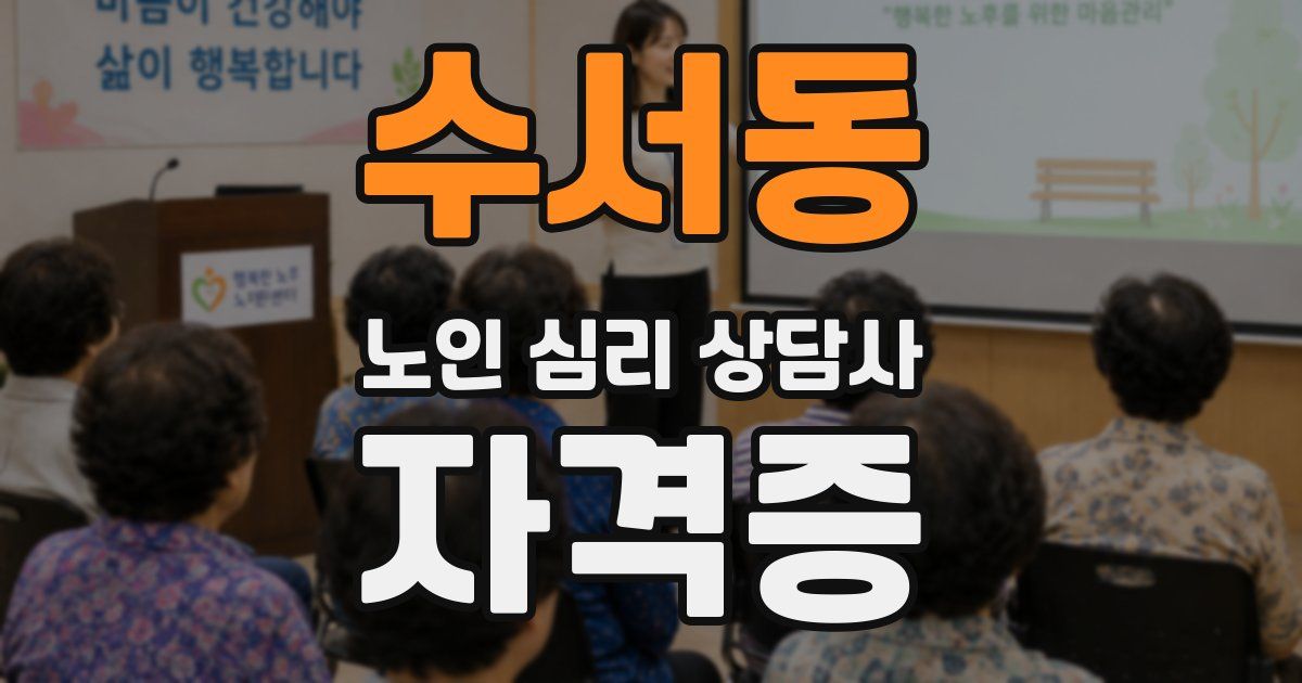 수서동 노인 심리 상담사 자격증
