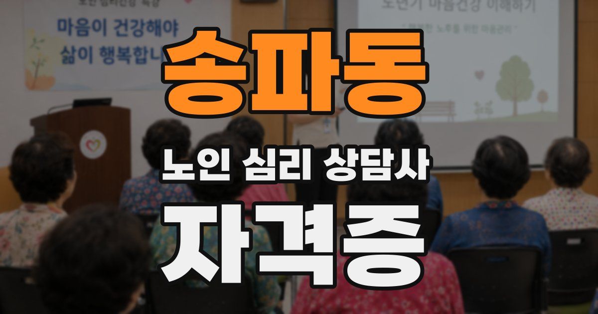 송파동 노인 심리 상담사 자격증