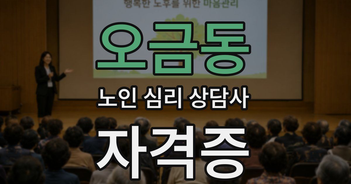 오금동 노인 심리 상담사 자격증