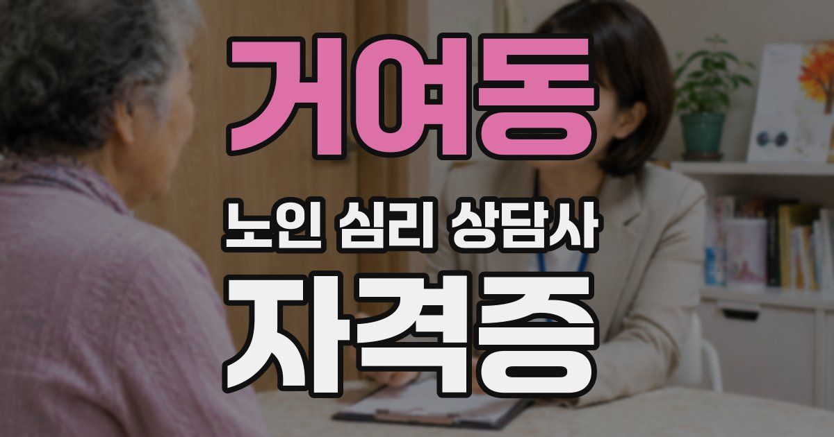 거여동 노인 심리 상담사 자격증