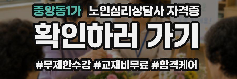 중앙동1가 노인 심리 상담사 자격증