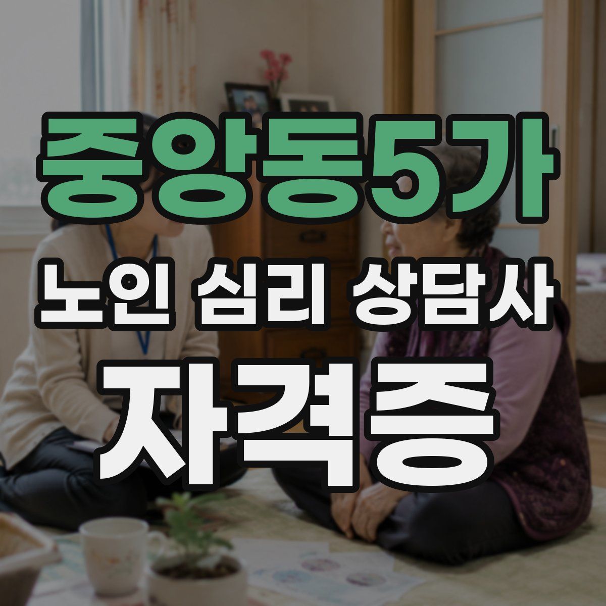 중앙동5가 노인 심리 상담사 자격증