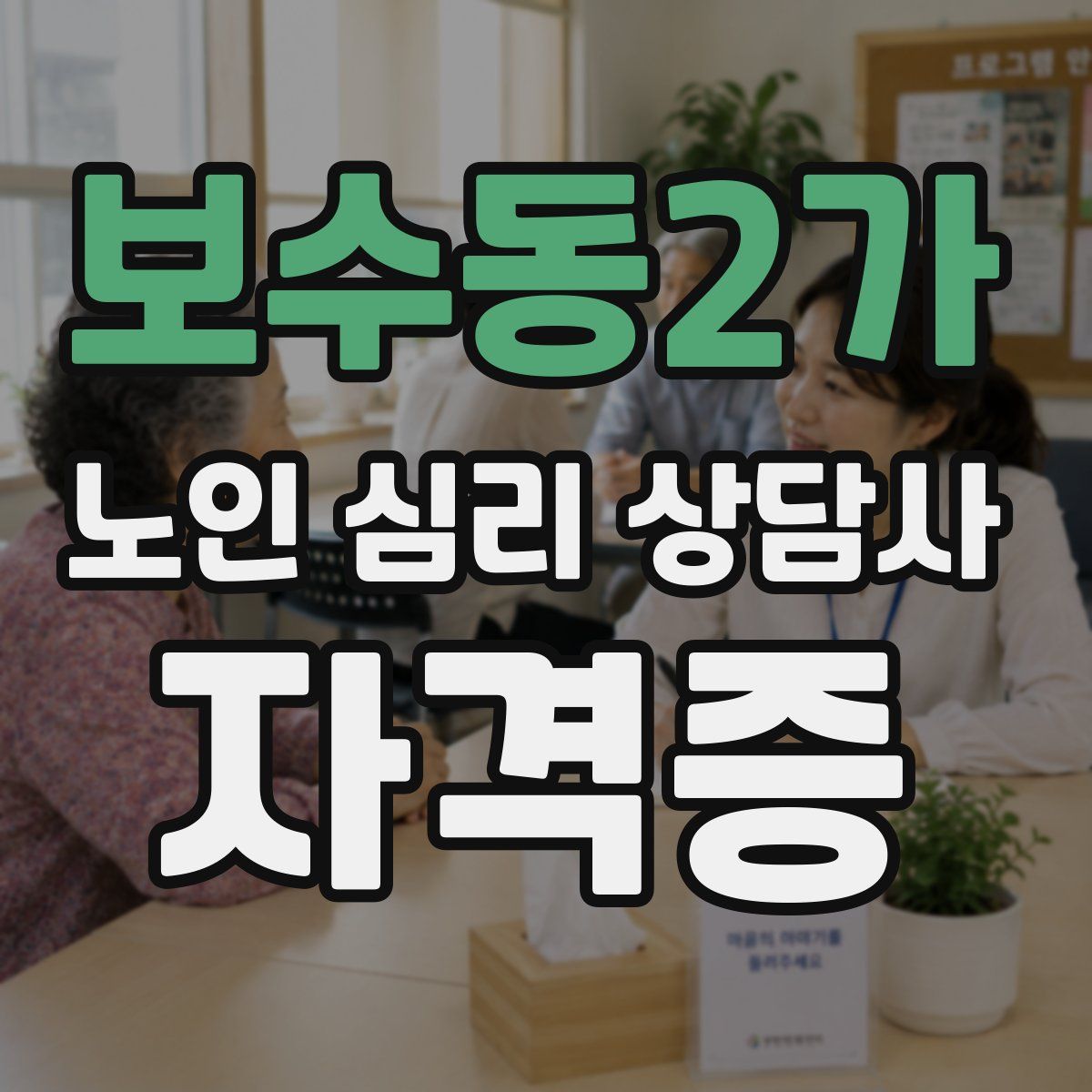 보수동2가 노인 심리 상담사 자격증