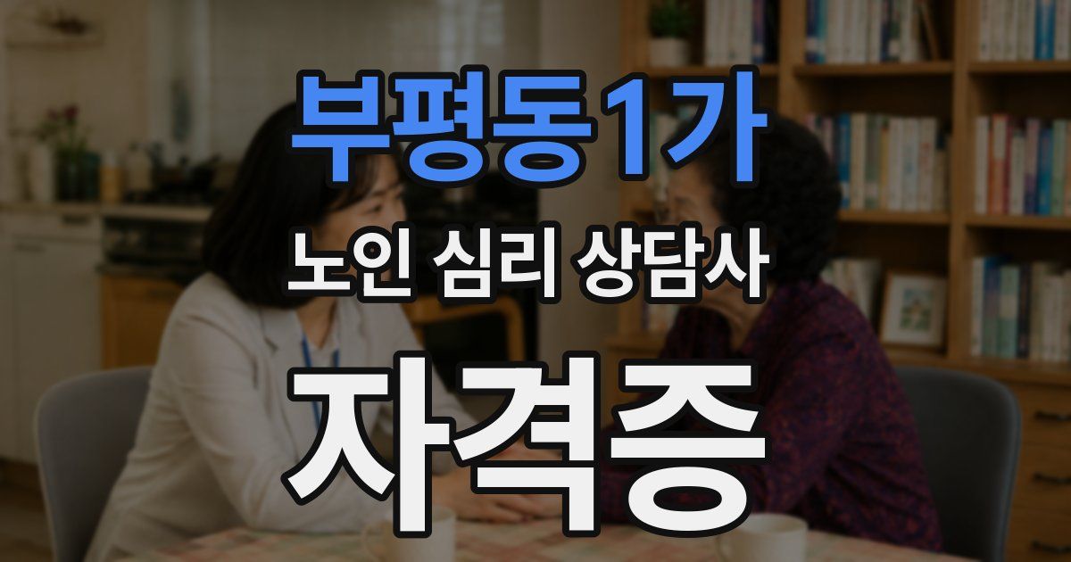 부평동1가 노인 심리 상담사 자격증