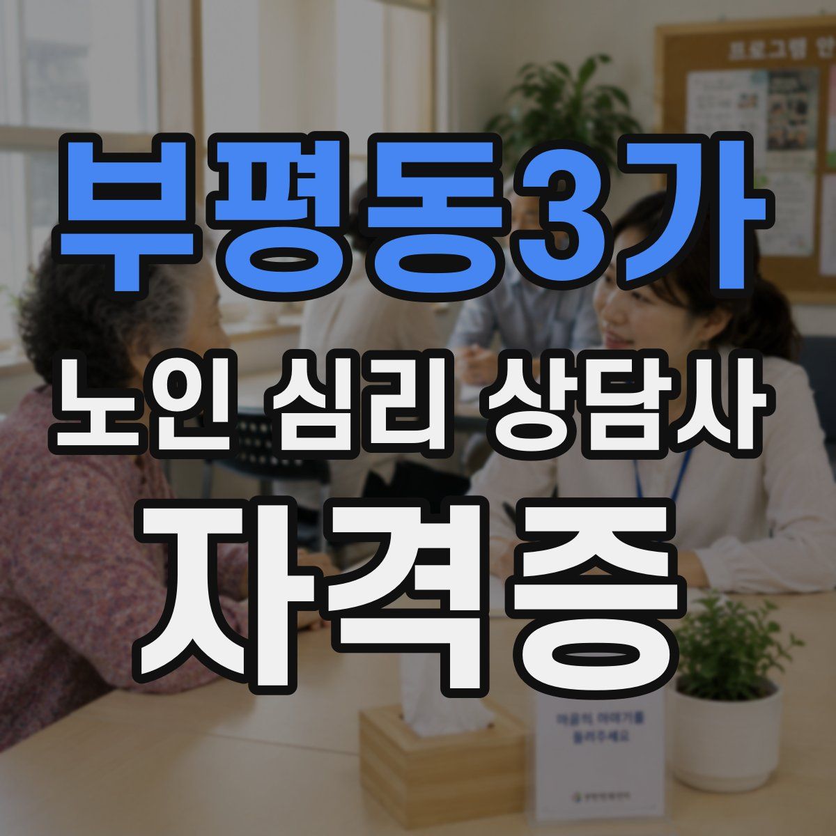 부평동3가 노인 심리 상담사 자격증