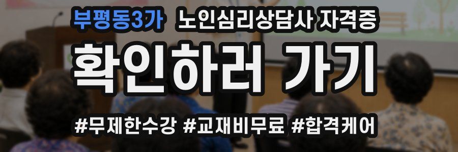 부평동3가 노인 심리 상담사 자격증