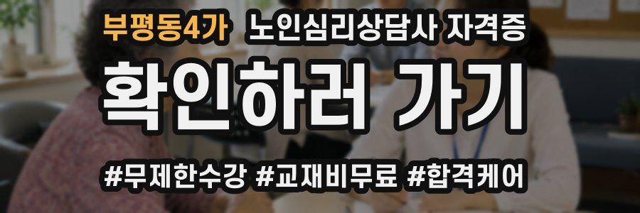 부평동4가 노인 심리 상담사 자격증