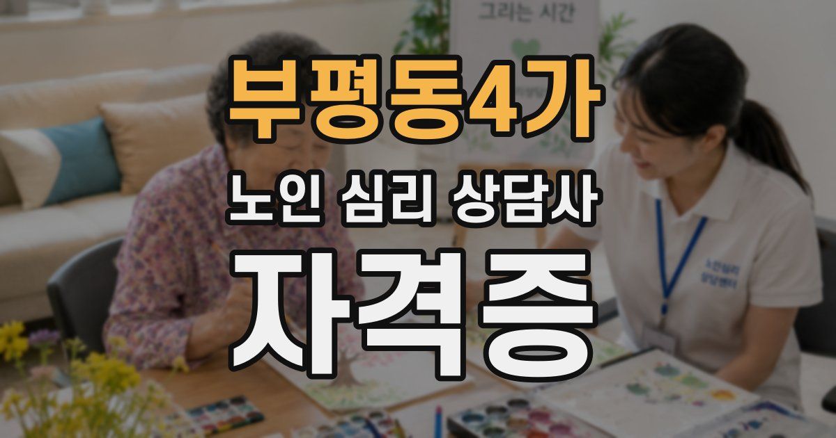 부평동4가 노인 심리 상담사 자격증