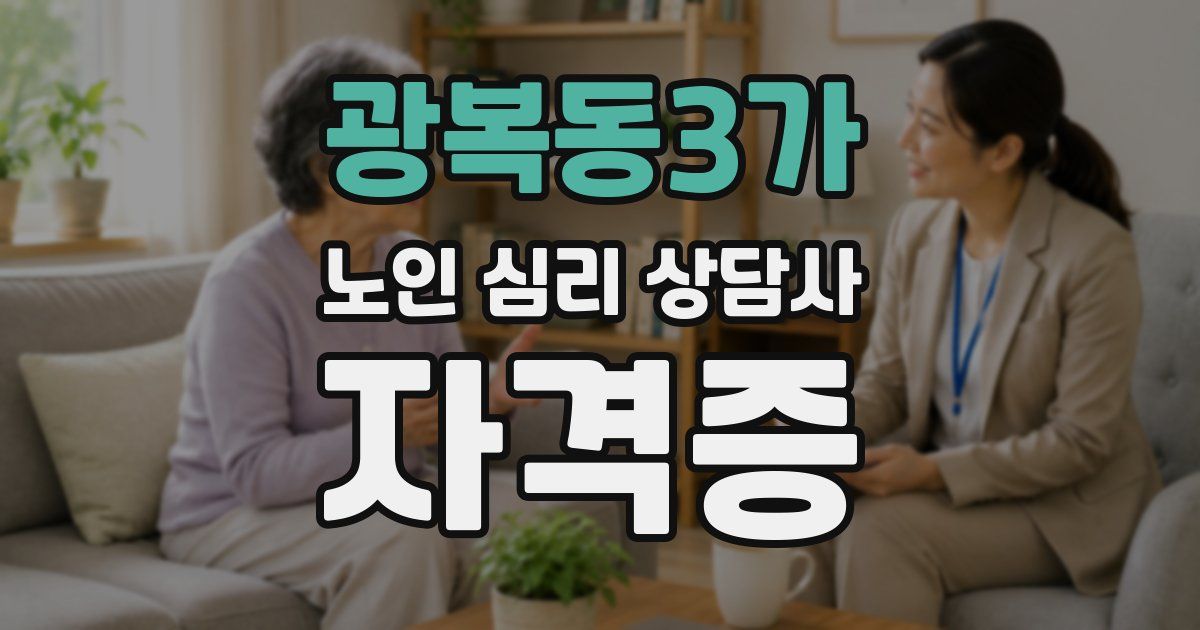 광복동3가 노인 심리 상담사 자격증