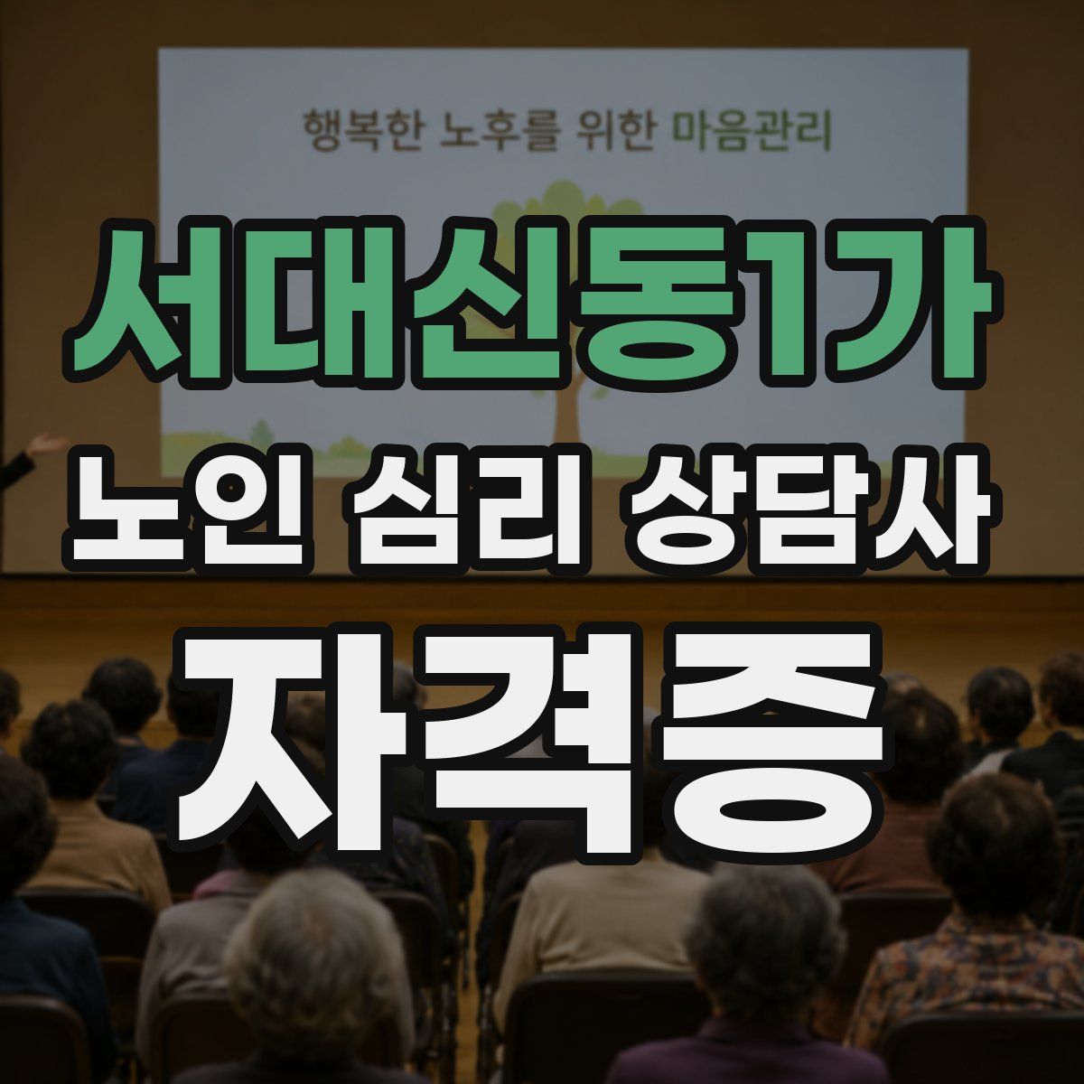 서대신동1가 노인 심리 상담사 자격증