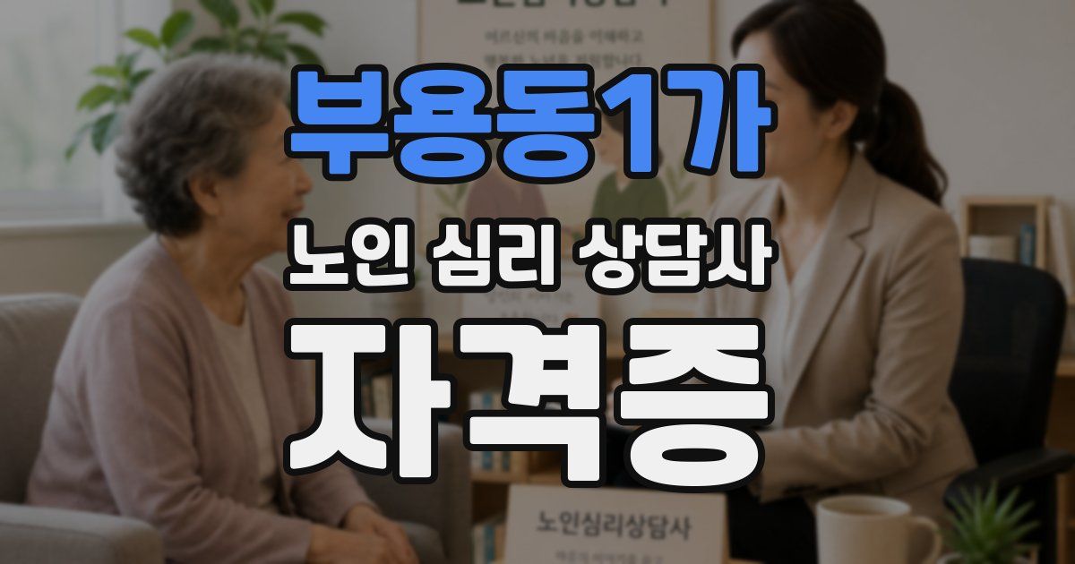 부용동1가 노인 심리 상담사 자격증