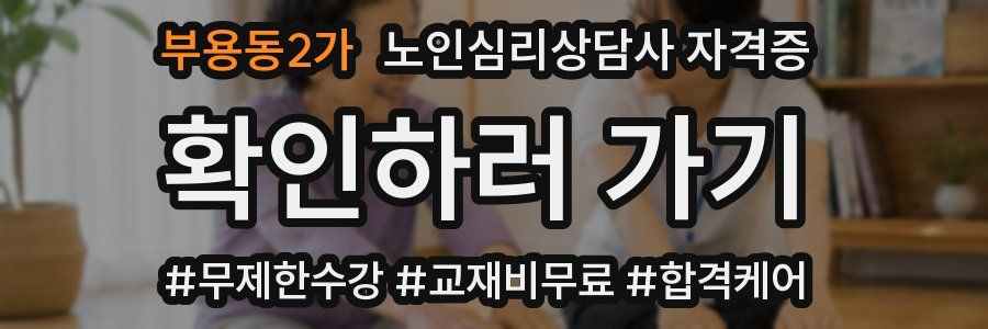 부용동2가 노인 심리 상담사 자격증