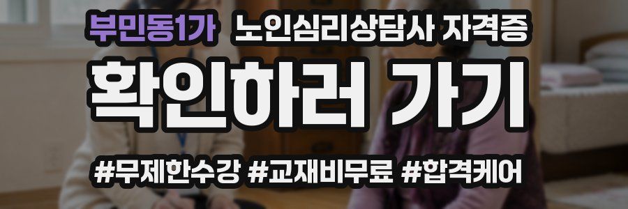 부민동1가 노인 심리 상담사 자격증